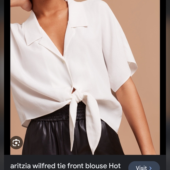 Aritzia Wilfred Tie Front Blouse - Picture 4 of 4